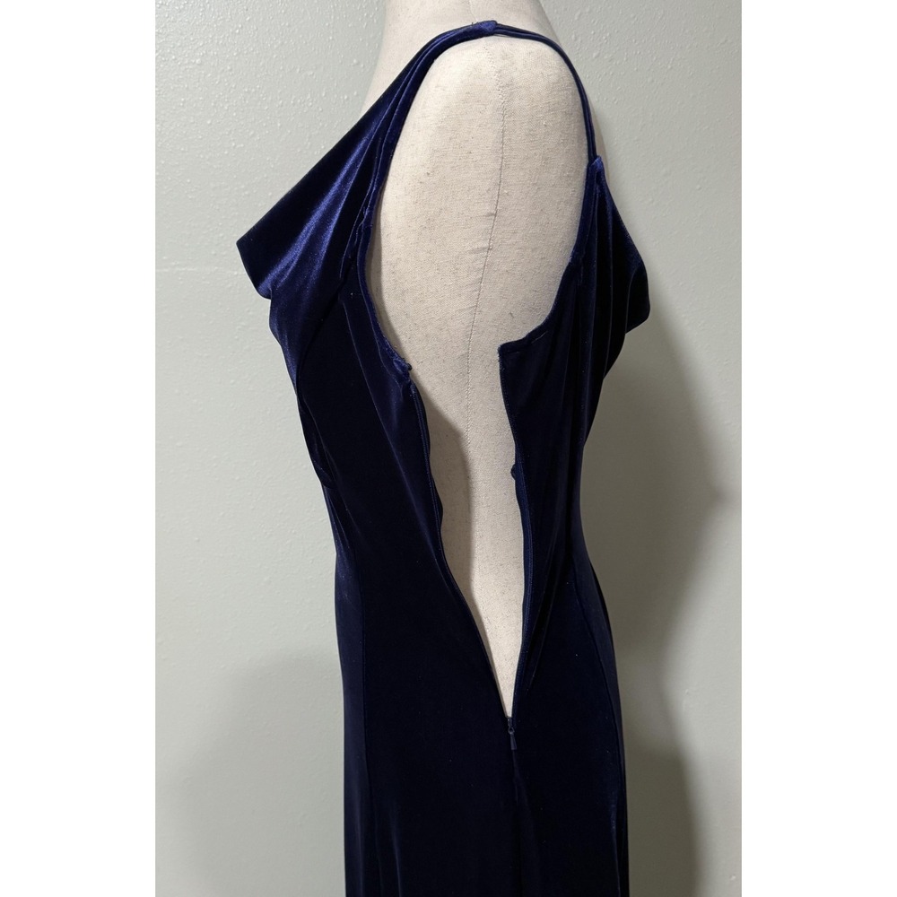 Donna Morgan Velvet Maxi Dress 6 Purple Jewel Toned Silk Gown Formal Holiday‎ - Picture 7 of 8
